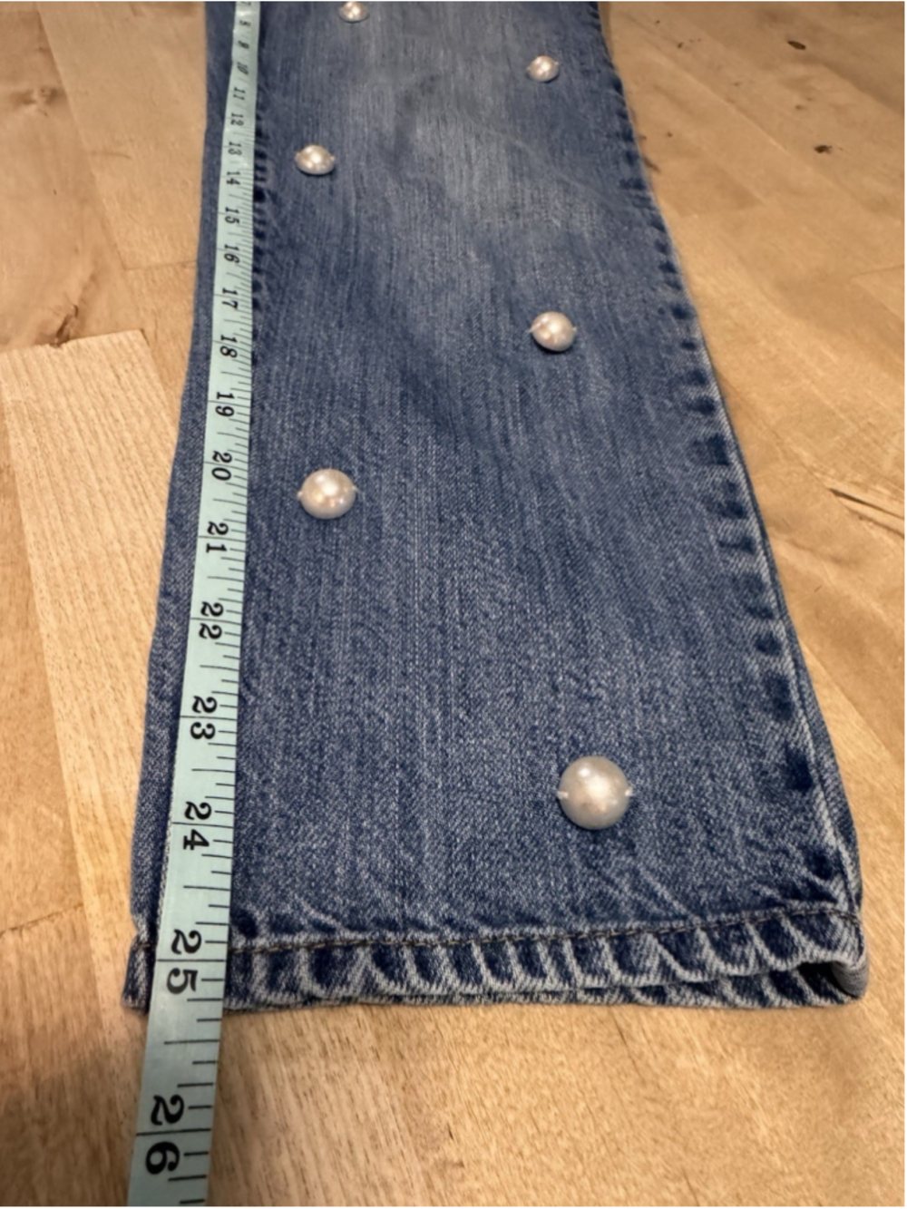 Muveil Japan Women’s Pearl Embroidery Jeans Bottoms 34eu - Picture 10 of 11